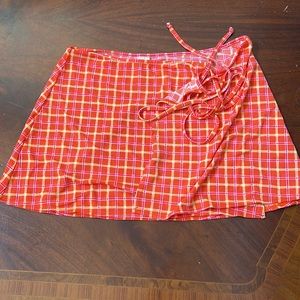 Gap small medium orange white tie sarong coverup